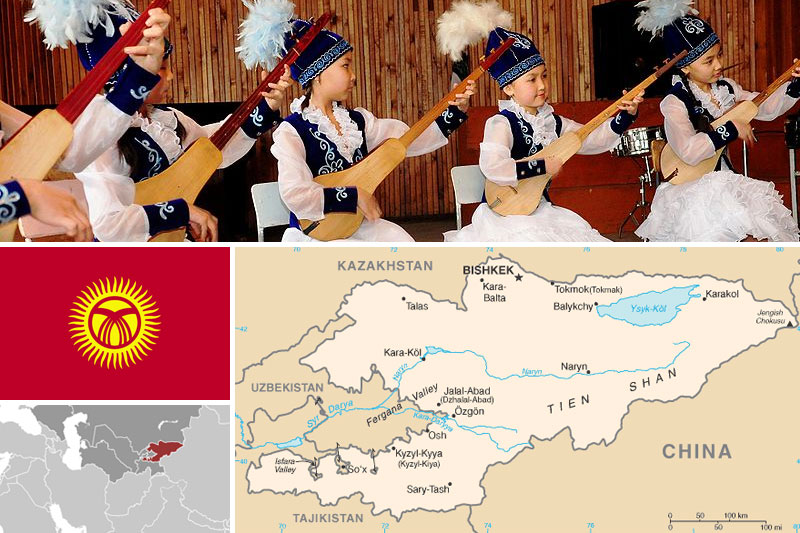Kyrgyzstan-Maps-and-Flag