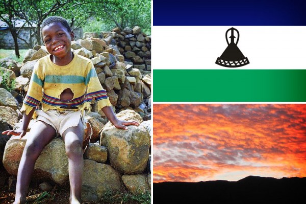 Lesotho-boy-and-flag