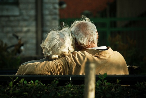 A older couple in love