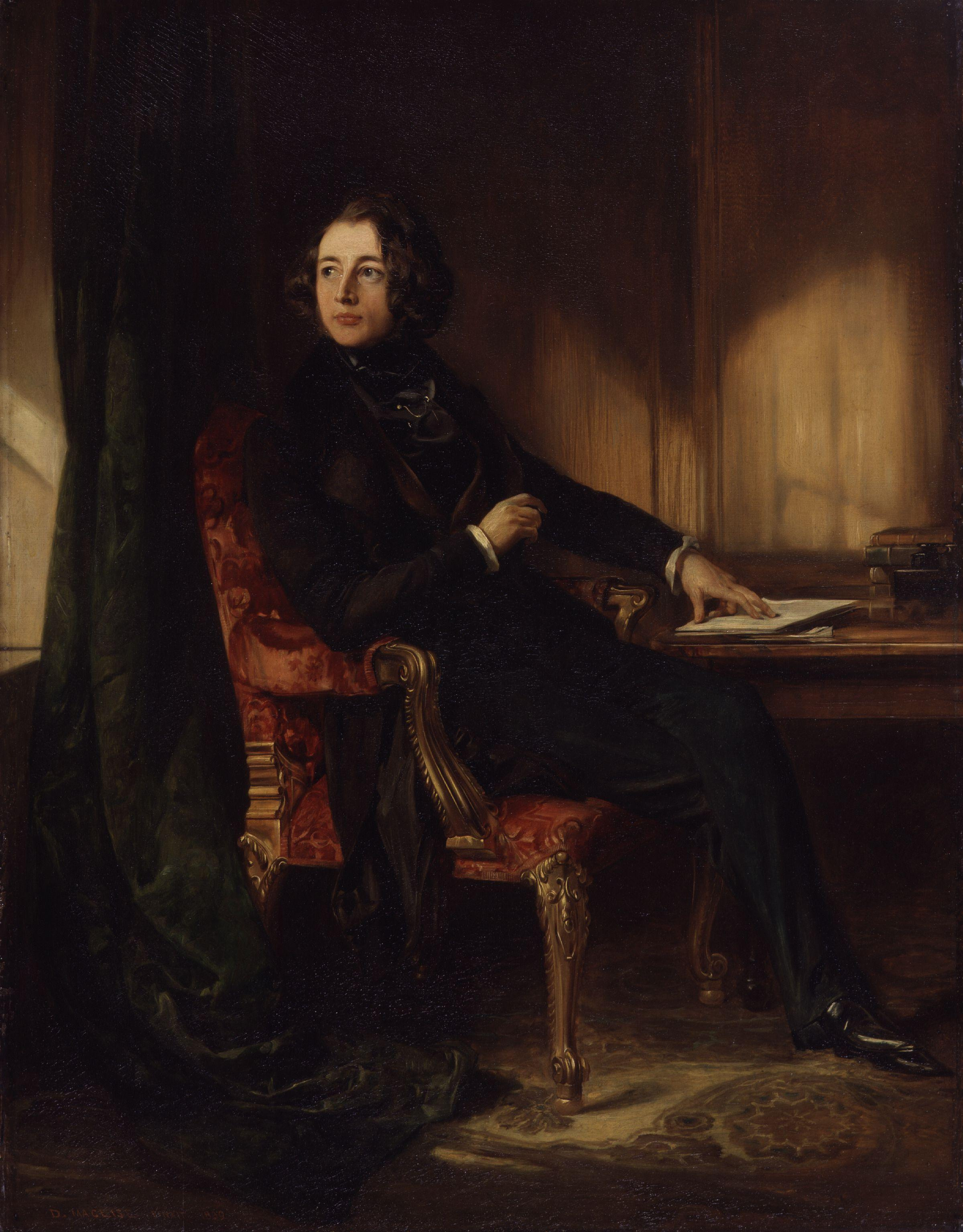 "Charles Dickens by Daniel Maclise" by Daniel Maclise (died 1870) - National Portrait Gallery: NPG 1172While Commons policy accepts the use of this media, one or more third parties have made copyright claims against Wikimedia Commons in relation to the work from which this is sourced or a purely mechanical reproduction thereof. This may be due to recognition of the "sweat of the brow" doctrine, allowing works to be eligible for protection through skill and labour, and not purely by originality as is the case in the United States (where this website is hosted). These claims may or may not be valid in all jurisdictions.As such, use of this image in the jurisdiction of the claimant or other countries may be regarded as copyright infringement. Please see Commons:When to use the PD-Art tag for more information.See User:Dcoetzee/NPG legal threat for more information.This tag does not indicate the copyright status of the attached work. A normal copyright tag is still required. See Commons:Licensing for more information.English | Español | Français | Magyar | Italiano | Македонски | Türkmençe | +/−. Licensed under Public Domain via Wikimedia Commons - https://commons.wikimedia.org/wiki/File:Charles_Dickens_by_Daniel_Maclise.jpg#/media/File:Charles_Dickens_by_Daniel_Maclise.jpg