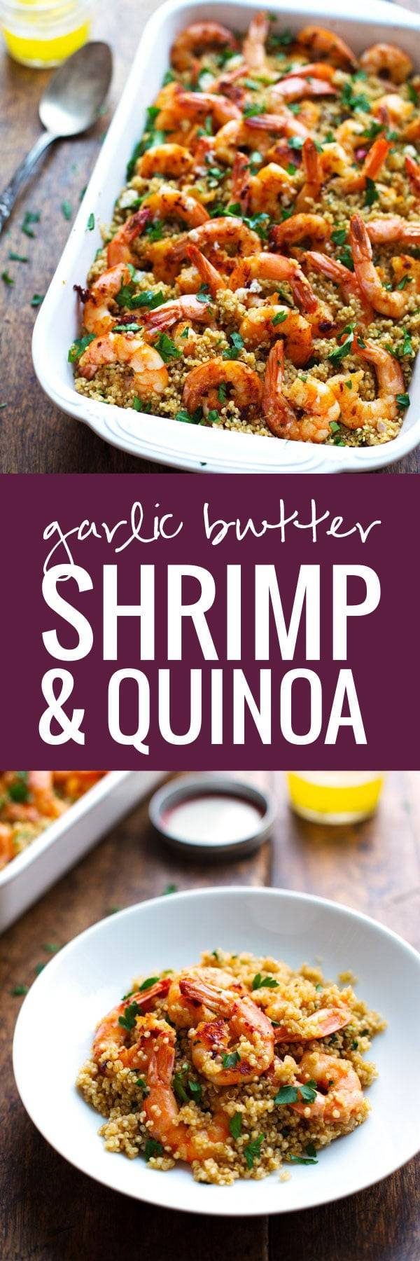 Garlic Butter Shrimp and Quinoa- a simple 30 minute dinner that is elegant and full of flavor. | pinchofyum.com