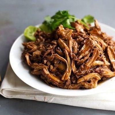 Honey Glazed Crockpot Chicken Adobo - simple pantry ingredients, hardly any hands-on time, 200 calories. | https://lose-belly.fit