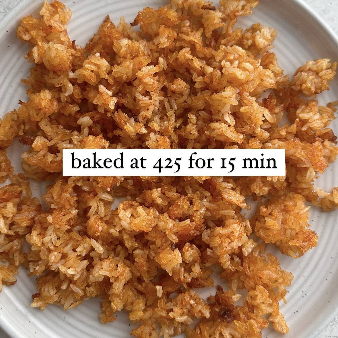 Crispy rice baked in the oven